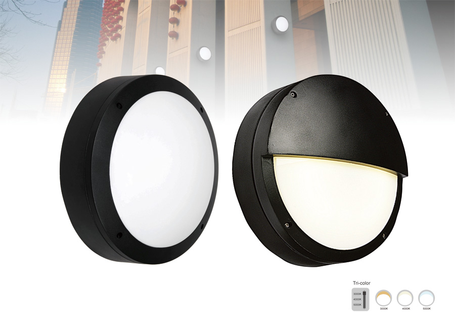 IP65 half moon LED bulkheads light with tri-color